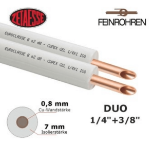 Kupferleitung Dual isoliert 1/4"+3/8" x0,8mm