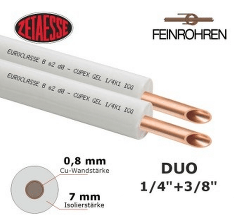 Kupferleitung Dual isoliert 1/4"+3/8" x0,8mm