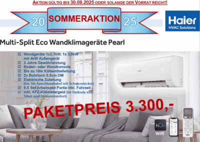 Sommeraktion Haier Duo Split Klimaanlage